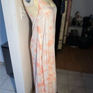 Daybreak Pink & White Tie-Dye Maxi Slip Dress - Size L